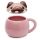 Tazza in Ceramica con Coperchio Sagomato - Pug Carlino - Cani