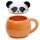 Tazza in Ceramica con Coperchio Sagomato - Panda - Animali Dolci