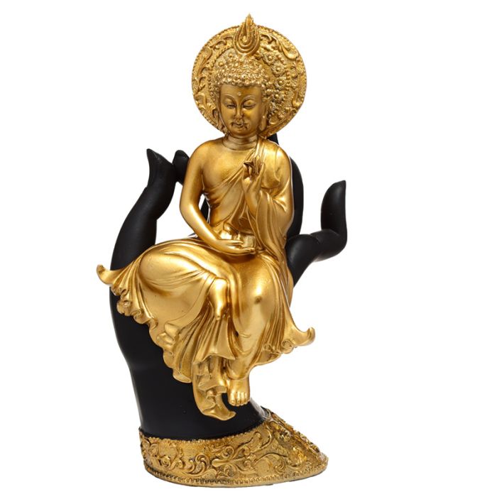 Buddha Thailandese Seduto su Mano - Oro