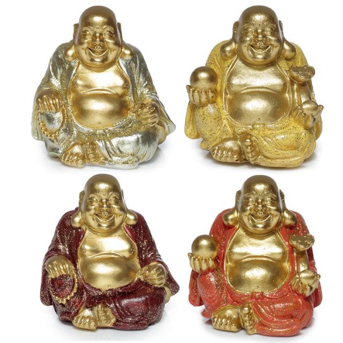 Mini Buddha Portafortuna Brillantinati - 6cm