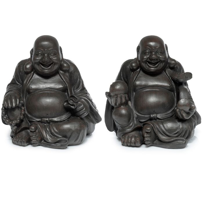 Buddha Cinese che Ride - Effetto Legno - Pace dell'Est
