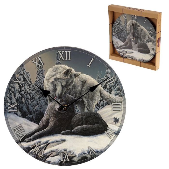 Orologio da Muro - Lupi - Snow Kisses Wolf - Lisa Parker