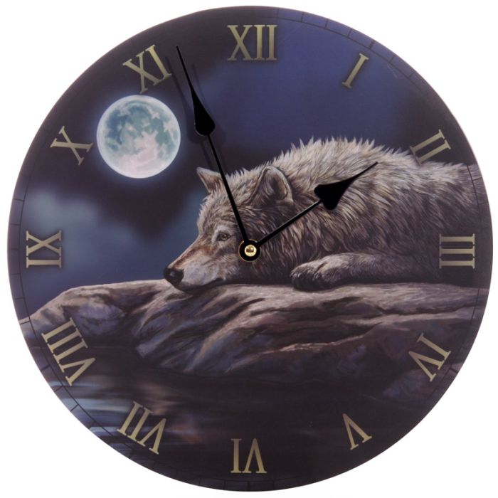 Orologio da Muro - Lupo in notte di Luna piena - Lisa Parker