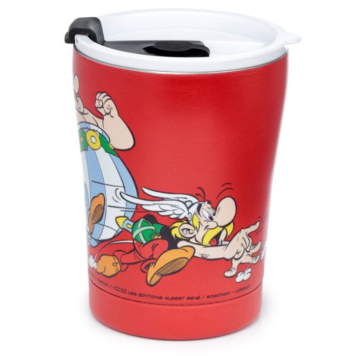 Tazza Termica in Acciaio 300ml - Asterix e Obelix - Rosso