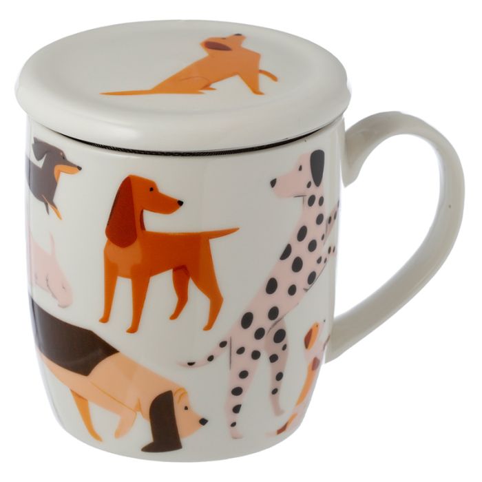 Tisaniera in Porcellana con Infusore e Coperchio - Cani - Barks Dog