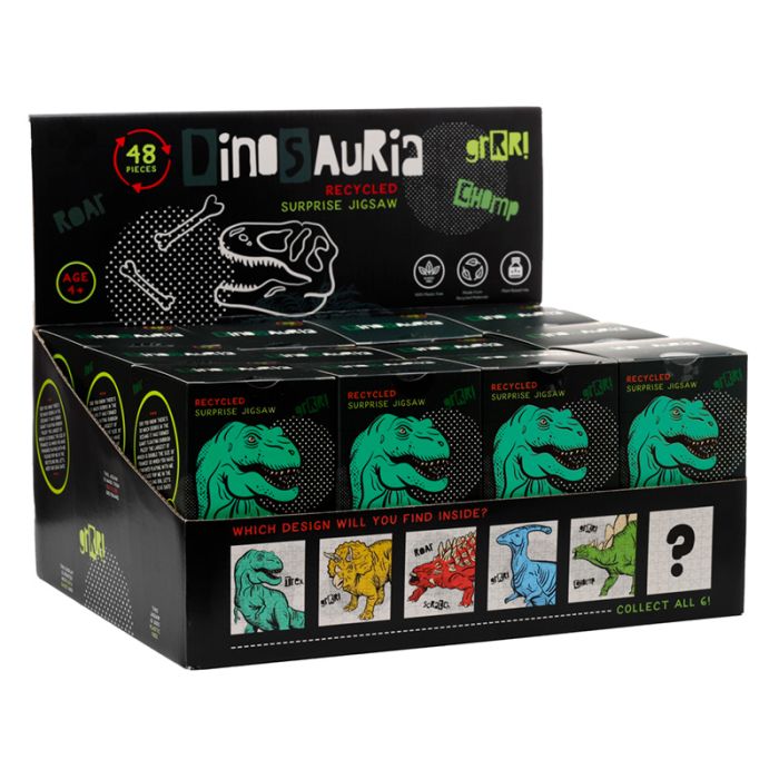 Puzzle a Sorpresa in Cartone Riciclato - 48pz - Dinosauri - Dinosauria Jr