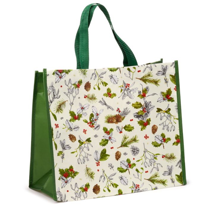 Borsa Shopper Natalizia in RPET - Botaniche Invernali
