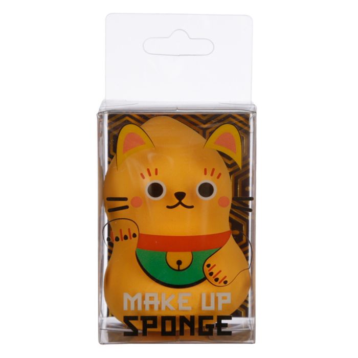 Spugnetta per Trucco - Gatto Maneki Neko - Oro