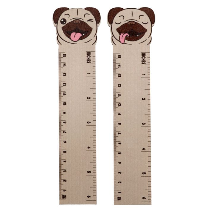 Righello in Legno 15cm - Pug Carlino