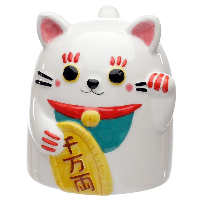 Tazza Sottosopra in Ceramica - Maneki Neko Gatto Portafortuna