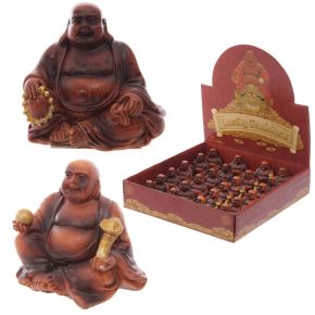 Mini Buddha Effetto Legno con Espositore Mini Buddha Effetto Legno con Espositore