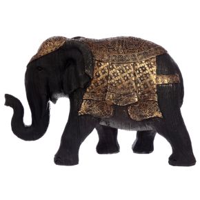 Elefante Thailandese Nero e Oro - Medio Elefante Thailandese Nero e Oro - Medio