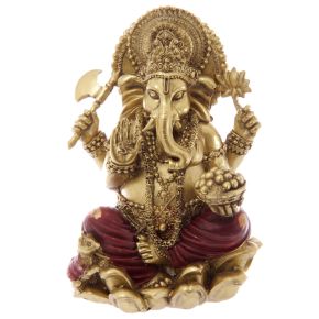 Miniatura in resina - Ganesh Oro e Rosso - 16cm Miniatura in resina - Ganesh Oro e Rosso - 16cm