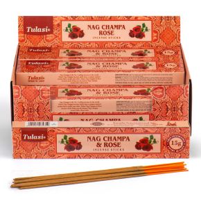 37296 Bastoncini d'Incenso Tulasi - Nag Champa & Rosa 37296 Bastoncini d'Incenso Tulasi - Nag Champa & Rosa
